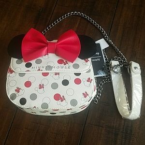 minnie mouse pink bow crossbody bag by loungefly